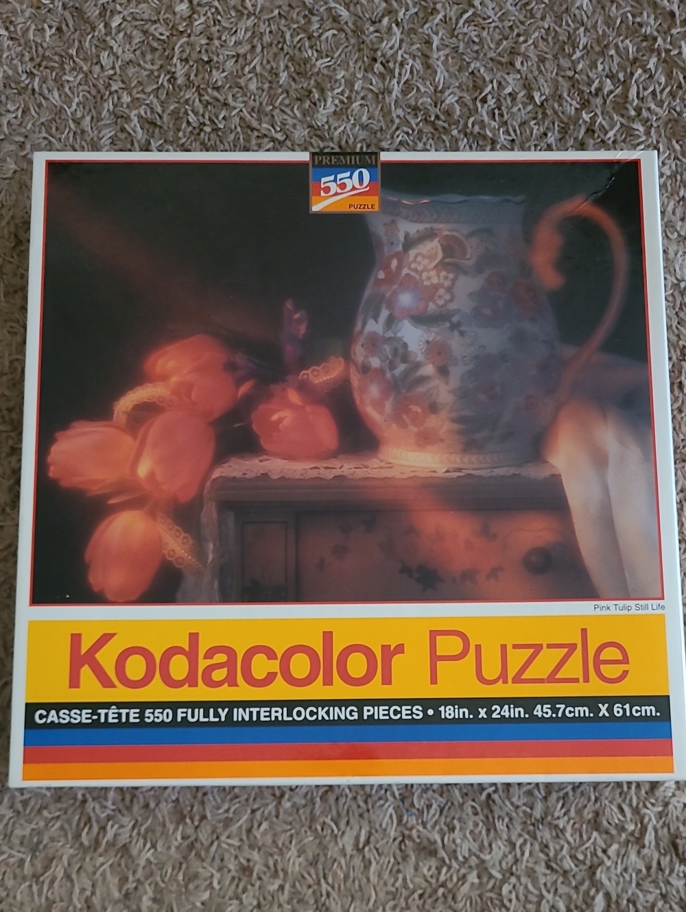 Vintage 90s Kodak Kodacolor Pink Tulip Life Puzzle 550 Pieces New Sealed